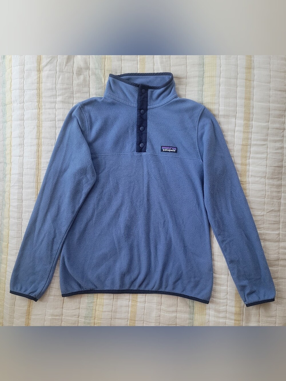 Patagonia Blue Micro D Snap T Pullover Microfleece Jacket Size S